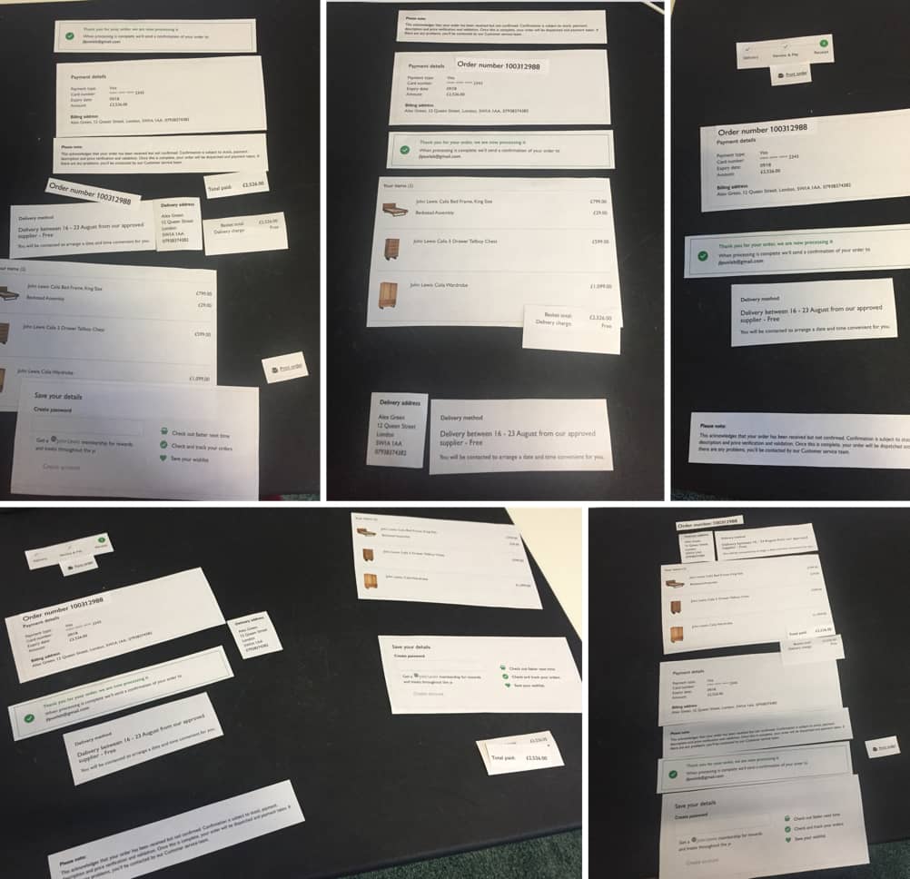 A card sorting excercise in the UX lab